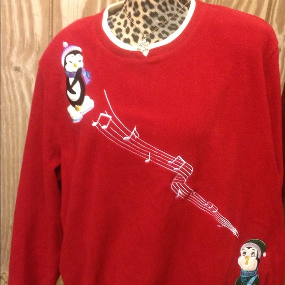 SUPER SOFT FUN PENGUIN MUSIC FLEECE TOP 3X - Picture 4 of 8